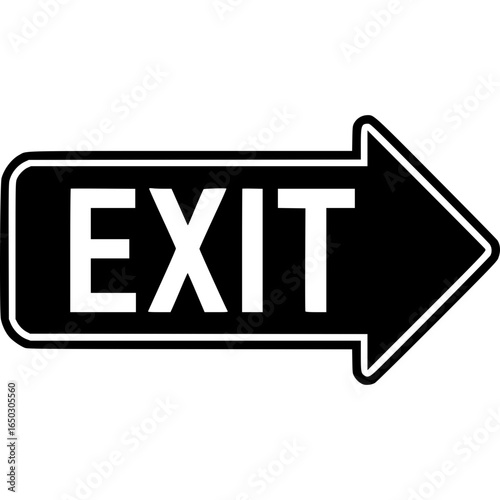 Exit Sign Directing the Way: A clear, straightforward image of an exit sign, providing a bold visual cue to the direction and designated route.