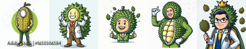 VECTOR MAN WEARING COSTUM DURIAN