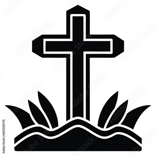 easter cross vector icon