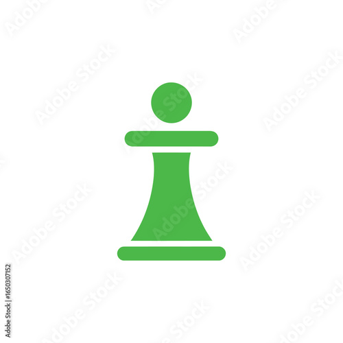 Green Chess Pawn Icon Illustration Isolated on White Background Simple Design