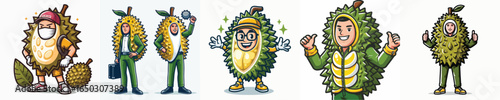 VECTOR MAN WEARING COSTUM DURIAN