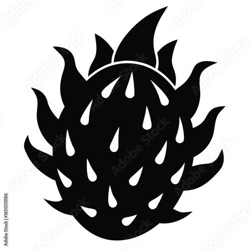 Exotic dragon fruit silhouette pattern for tropical designs