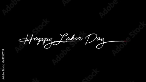 Animated text greeting for Labor Day with smooth movements, suitable for video content and other businesses.