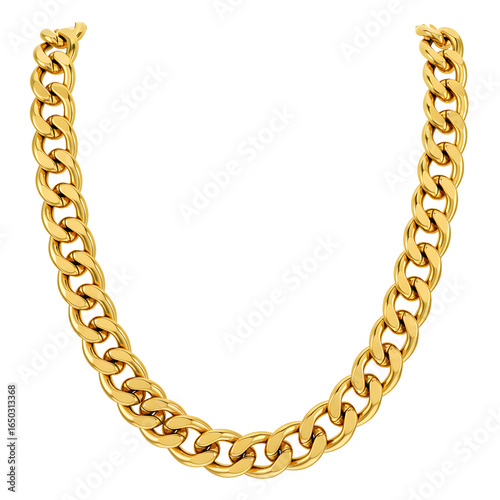 Stylish gold chain necklace jewelry for fashion and luxury accessories product presentation or graphic resource