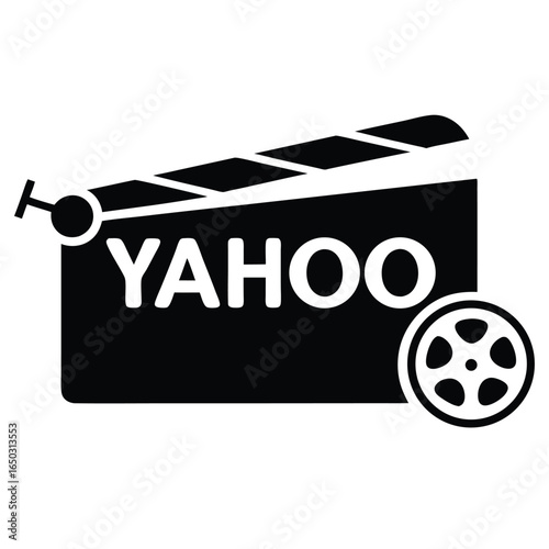 Silhouette of the yahoo logo in black and white