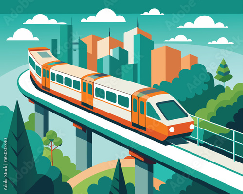 Metro Rail Clipart on transparent background