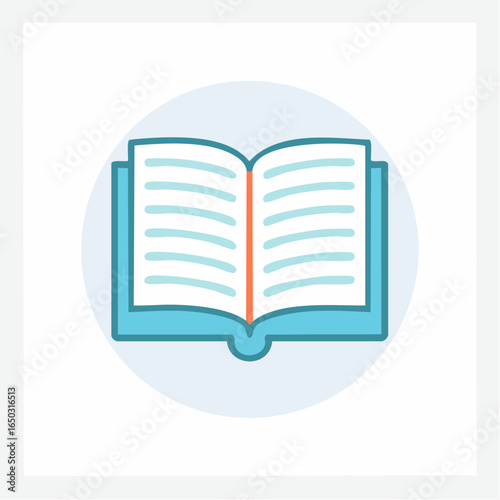 Open Book Vector Icon