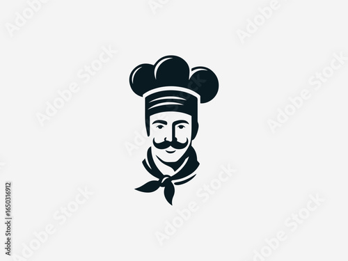 A hand-drawn illustration of a happy chef with a mustache giving a hand gesture on a white background