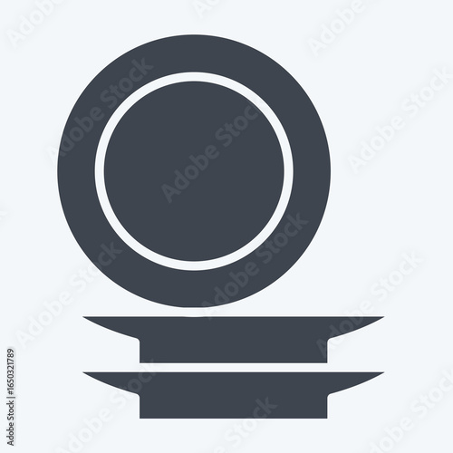 Icon Plates. related to Kitchen Utensils symbol. glyph style. design editable