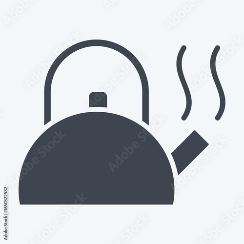 Icon Kettle. related to Kitchen Utensils symbol. glyph style. design editable