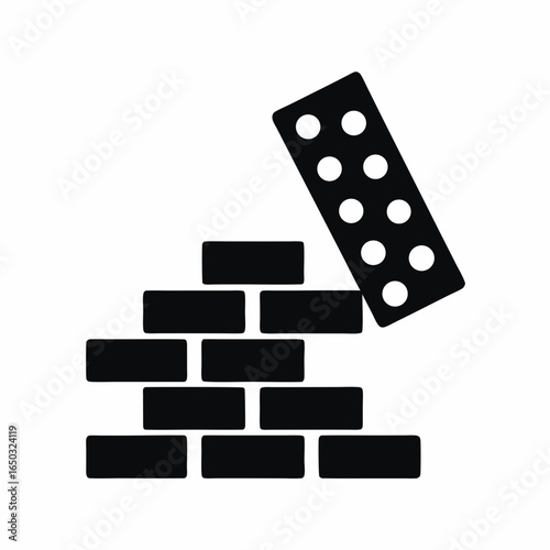 Jenga icon silhouette illustration isolated on white background