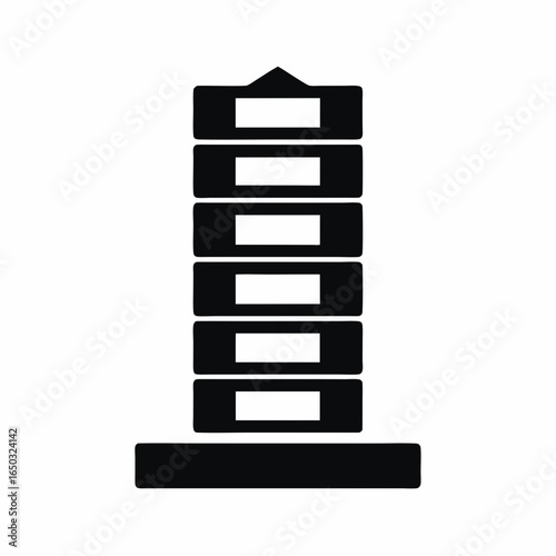 Jenga vector silhouette illustration isolated on white background