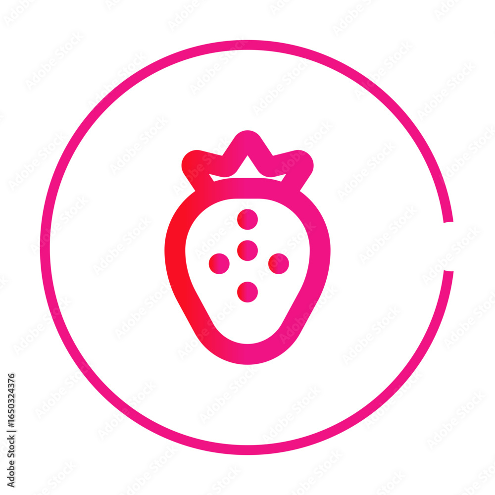 Obraz premium vector illustration of a pink strawberry icon