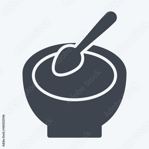 Icon Bowl. related to Kitchen Utensils symbol. glyph style. design editable