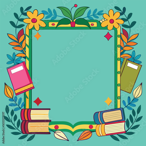 Educational or Entertainment Books Frame or Border 