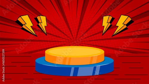 comic background and podium vector