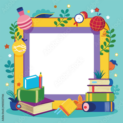 Educational or Entertainment Books Frame or Border 