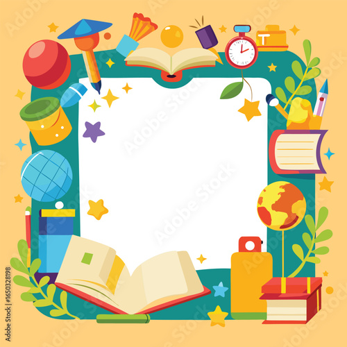 Educational or Entertainment Books Frame or Border 