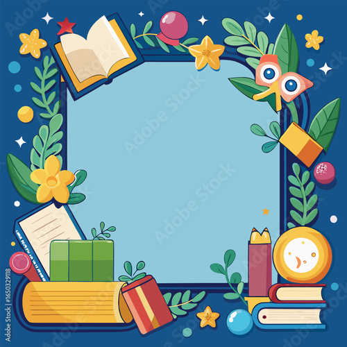 Educational or Entertainment Books Frame or Border 