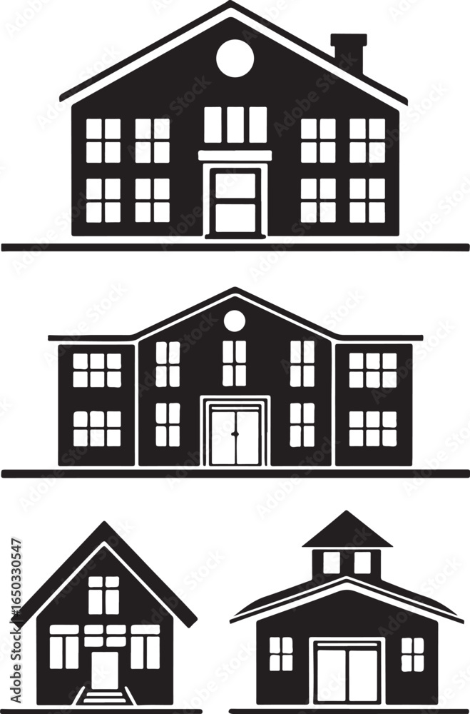 Fototapeta premium Architectural Silhouettes of Varied Buildings