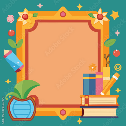 Educational or Entertainment Books Frame or Border 