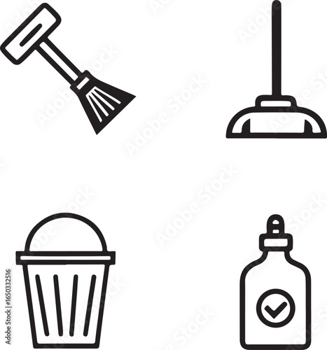 Collection of Cleaning Tool Icons