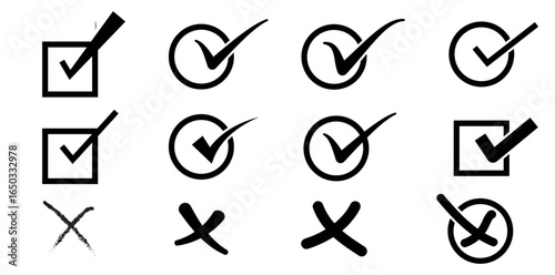 Hand Drawn Check Mark Icons