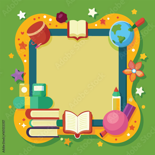 Educational or Entertainment Books Frame or Border 
