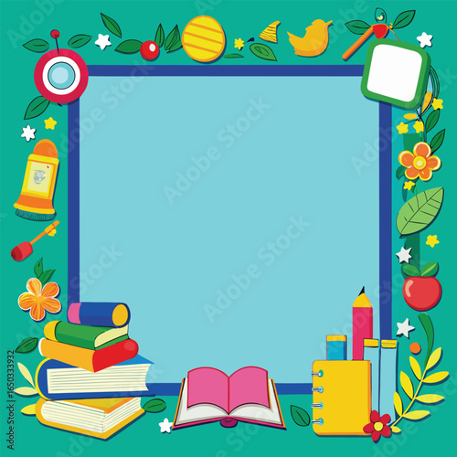 Educational or Entertainment Books Frame or Border 