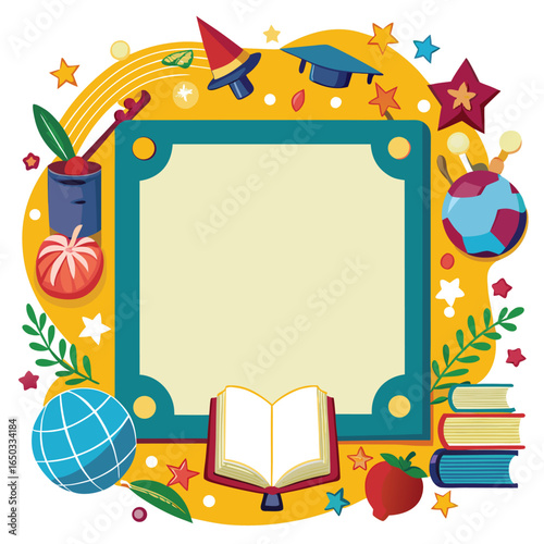 Educational or Entertainment Books Frame or Border 