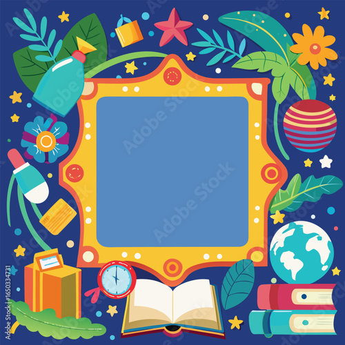Educational or Entertainment Books Frame or Border 
