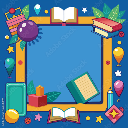 Educational or Entertainment Books Frame or Border 