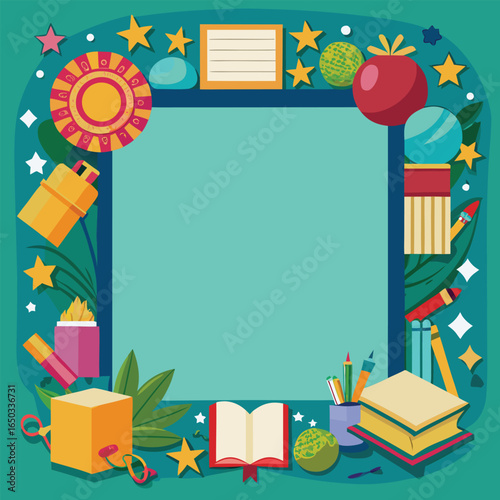 Educational or Entertainment Books Frame or Border 