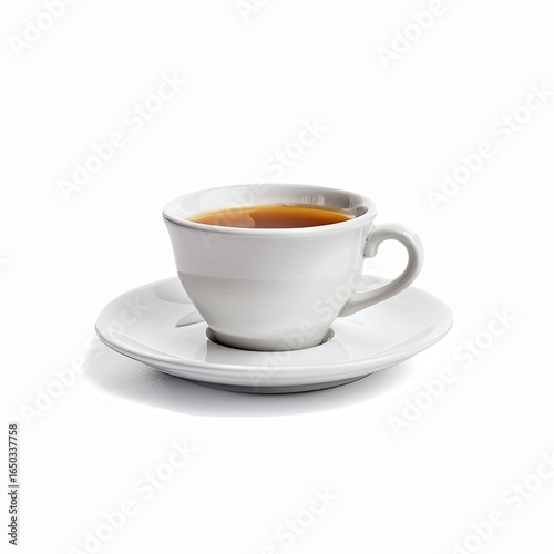 Wallpaper Mural White teacup and saucer with amber-colored tea Torontodigital.ca