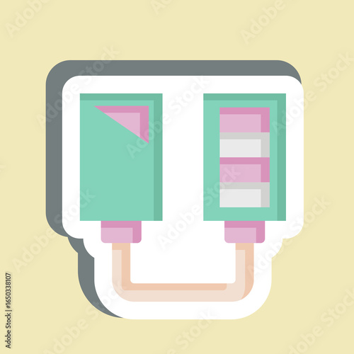 Sticker Solar Power Charger. related to Charging symbol. design editable