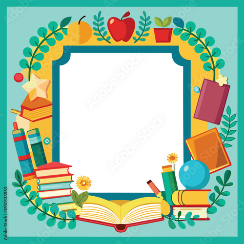 Educational or Entertainment Books Frame or Border 