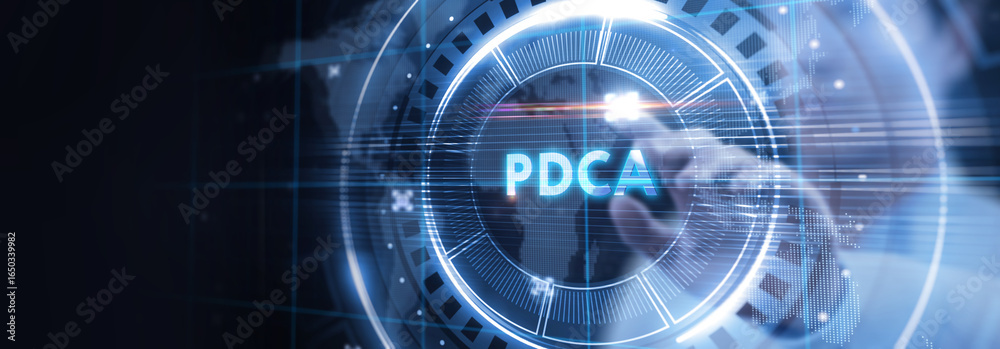 Obraz premium PDCA Plan Do Act Check Business technology concept. Technology, Internet and network concept.