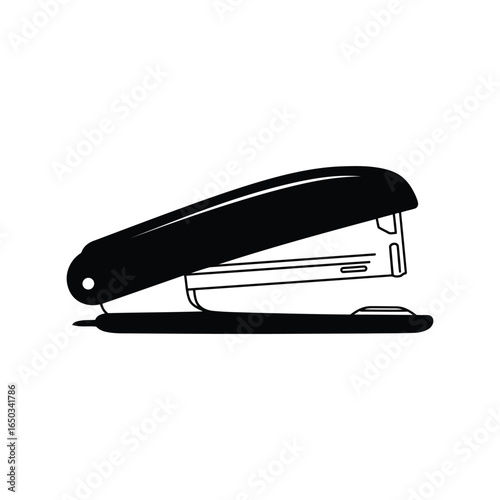 Office Stapler Tool for Paperwork and Organization Black Silhouette
