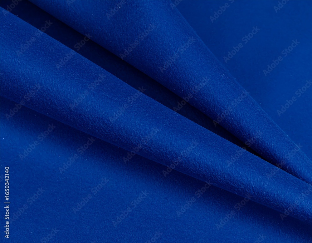 Fototapeta premium Deep blue fabric elegantly draped, showcasing texture and soft folds