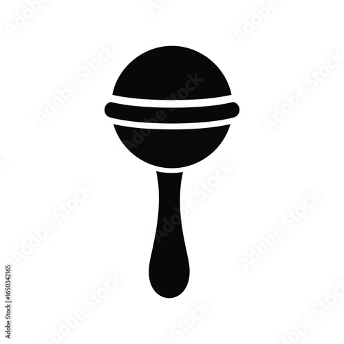 Baby rattle silhouette vector illustration infant toy icon newborn plaything early childhood sound maker