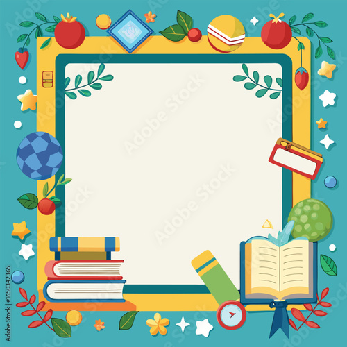Educational or Entertainment Books Frame or Border 