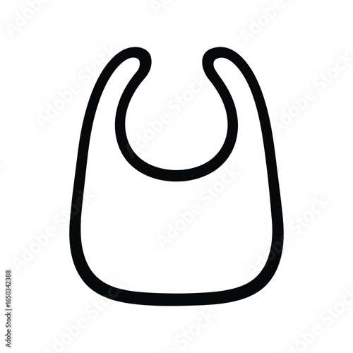 Baby bib outline vector illustration infant feeding cloth toddler drool catcher simple clean graphic