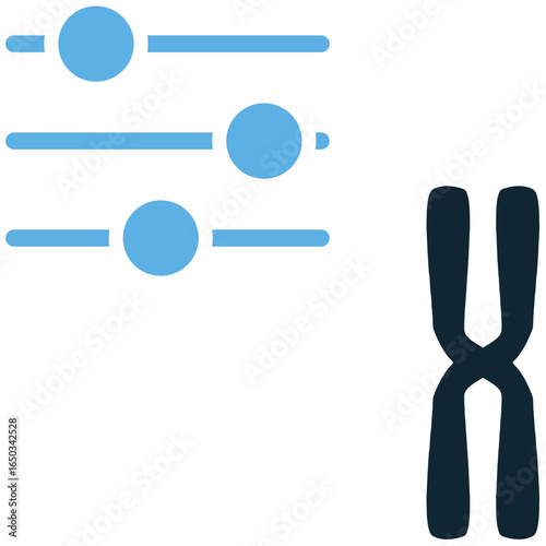 Chromosome setting icon vector. A unique design for genetic engineering and customization. Ideal for projects on personalized medicine, biotech, and future genetic technology.