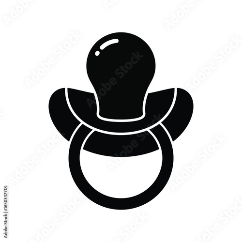 Baby pacifier silhouette vector illustration soothing nipple icon infant comfort item