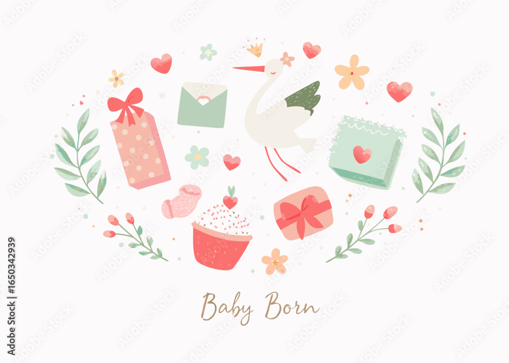 Fototapeta premium set of christmas elements for design