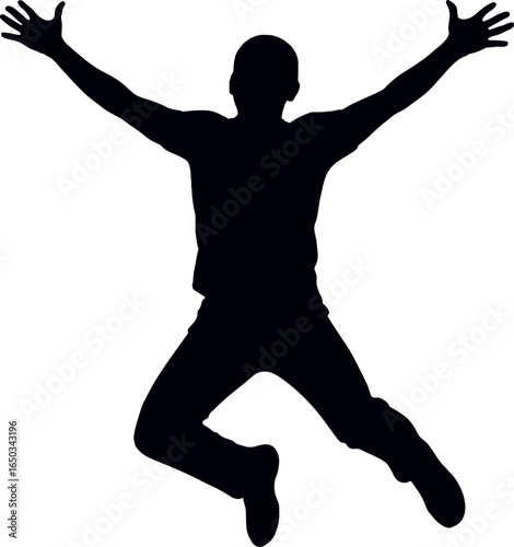 silhouette of a man jumping