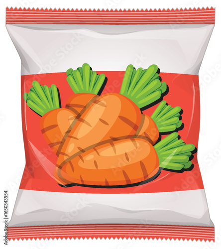 Carrot Snack Food Packaging Vector Illustration