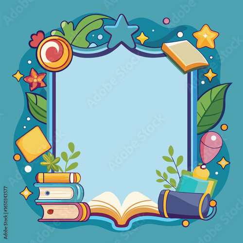 Educational or Entertainment Books Frame or Border 