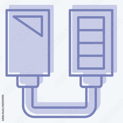 Icon Solar Power Charger. related to Charging symbol. two tone style. design editable