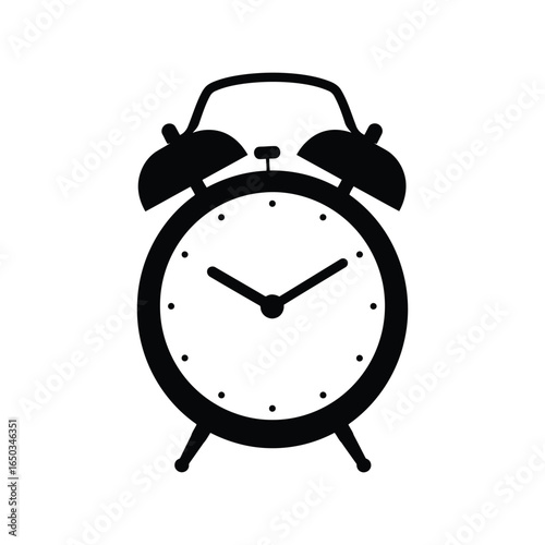 Vintage alarm clock illustration retro timekeeper classic wake up bell analog timepiece isolated graphic